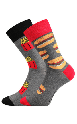 Bunte Socken Fast Food